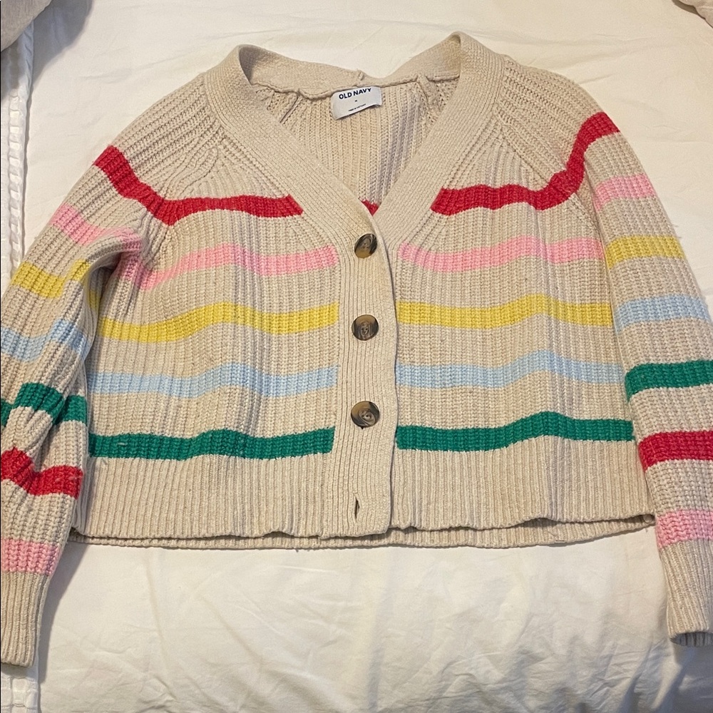 Old Navy Women's Striped Cardigan Sweater - Multicolor